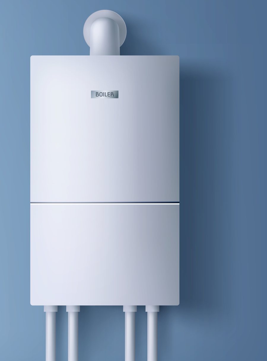 Illustration of a wall-mounted boiler